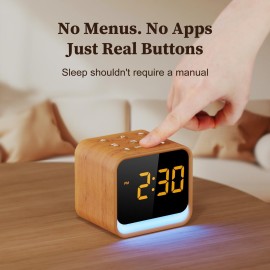 Housbay Wooden Sound Machine Alarm Clock -Your Sleep-Wake Companion, White Noise for Sleep, Space-Saving, Natural Alarm for Gentle Wake-Up Housbay Wooden Sound Machine Alarm Clock -Your Sleep-Wake Companion, White Noise for Sleep, Space-Saving, Natural Alarm for Gentle Wake-Up