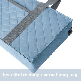 ZGME American Mahjong Set,166 White Tiles with Blue Rectangular Bag and Accessories,4 All-in-One Mahjong Racks with Pushers,Complete Western Mahjong Set ZGME American Mahjong Set,166 White Tiles with Blue Rectangular Bag and Accessories,4 All-in-One Mahjong Racks with Pushers,Complete Western Mahjong Set