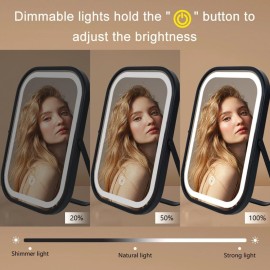 YEKKOPT Travel Mirror with Lights, Small LED Makeup Mirror with Lights,Portable Desk Mirror 1200mAh Battery,3 Color Modes,Dimmable Touch Screen, Tabletop Folding Compact Mirror,Women Gift YEKKOPT Travel Mirror with Lights, Small LED Makeup Mirror with Lights,Portable Desk Mirror 1200mAh Battery,3 Color Modes,Dimmable Touch Screen, Tabletop Folding Compact Mirror,Women Gift