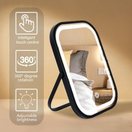 YEKKOPT Travel Mirror with Lights, Small LED Makeup Mirror with Lights,Portable Desk Mirror 1200mAh Battery,3 Color Modes,Dimmable Touch Screen, Tabletop Folding Compact Mirror,Women Gift YEKKOPT Travel Mirror with Lights, Small LED Makeup Mirror with Lights,Portable Desk Mirror 1200mAh Battery,3 Color Modes,Dimmable Touch Screen, Tabletop Folding Compact Mirror,Women Gift