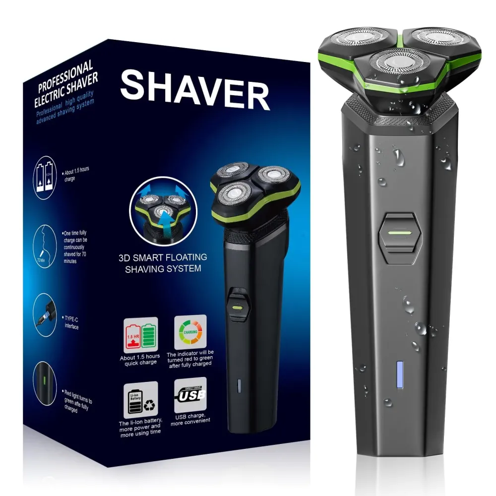 Electric Razor for Men - Electric Shavers for Men with Magnetic Detachable Head, 3D Floating Head, Ideal for Travel, Office, and Business Trips