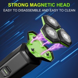 Electric Razor for Men - Electric Shavers for Men with Magnetic Detachable Head, 3D Floating Head, Ideal for Travel, Office, and Business Trips