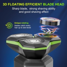 Electric Razor for Men - Electric Shavers for Men with Magnetic Detachable Head, 3D Floating Head, Ideal for Travel, Office, and Business Trips