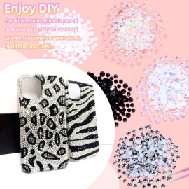 12000 Pcs Resin Jelly Rhinestones for Crafting, Multi Sizes Flatback White Black Gems, Resin Rhinestones Bedazzling Crystal with Pickup Tool for DIY Crafts Clothing Shoes Fabric Nail Art 12000 Pcs Resin Jelly Rhinestones for Crafting, Multi Sizes Flatback White Black Gems, Resin Rhinestones Bedazzling Crystal with Pickup Tool for DIY Crafts Clothing Shoes Fabric Nail Art