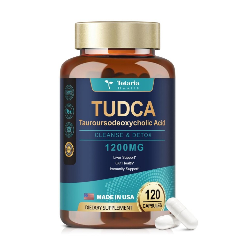 Totaria TUDCA Bile Salts 1200mg (Tauroursodeoxycholic Acid), 120 Capsules, Ultra Strength Pure TUDCA Liver Supplements, Liver and Gallbladder Cleanse & Repair, Vegan Totaria TUDCA Bile Salts 1200mg (Tauroursodeoxycholic Acid), 120 Capsules, Ultra Strength Pure TUDCA Liver Supplements, Liver and Gallbladder Cleanse & Repair, Vegan