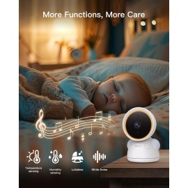 ARENTI 3MP Baby Monitor with 2 Cameras, 5-inch Split Screen Display, WiFi 6 Smartphone App, Night Vision, Cry Detection, Temp & Humidity Sensor, 2-Way Audio (D3 Set) ARENTI 3MP Baby Monitor with 2 Cameras, 5-inch Split Screen Display, WiFi 6 Smartphone App, Night Vision, Cry Detection, Temp & Humidity Sensor, 2-Way Audio (D3 Set)