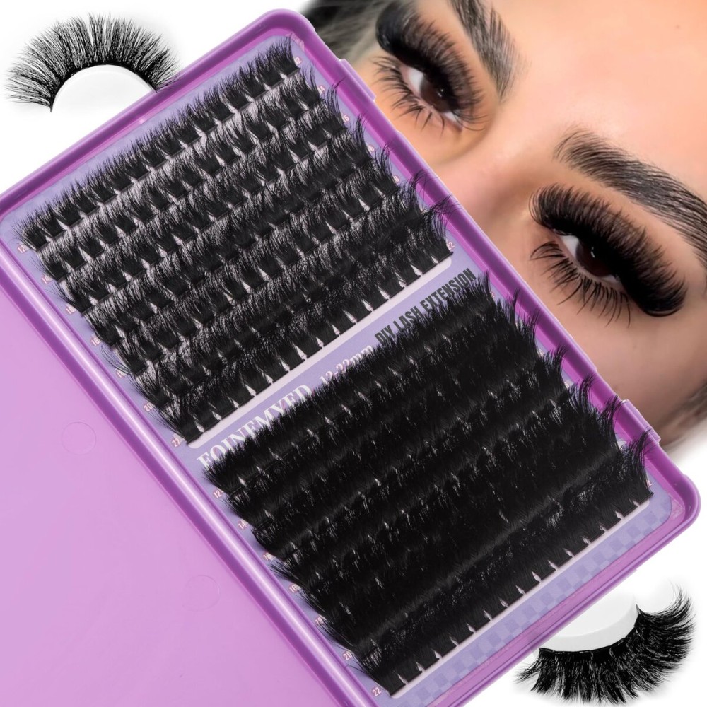 Lash Clusters 100D+200D Thick Volume Eyelash Clusters 12-22mm Long Cluster Lashes Fluffy Eyelash Extensions Individual Lashes Clusters DIY at Home Eyelashes D Curl Lash Extension by FOINEMYED Lash Clusters 100D+200D Thick Volume Eyelash Clusters 12-22mm Long Cluster Lashes Fluffy Eyelash Extensions Individual Lashes Clusters DIY at Home Eyelashes D Curl Lash Extension by FOINEMYED