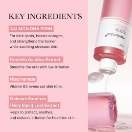 medicube Salmon DNA PDRN Pink CICA Soothing Toner I Pink Glow Toner for Skin Boosting, Soothing and Calming, Uneven Skin Tone, Peptide & Niacinamide, Korean Skin Care (250ml / 8.45 fl. oz.)