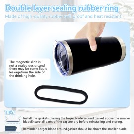 3 Pack 20 oz Tumbler Lid, Magnetic Slider Replacement Lids for YETI 20 oz Tumbler, 10/24 oz Mug and 10 oz Lowball, Spill Proof Cup Lids Covers Compatible for Ozark Trail, Old Style Rtic, BPA Free 3 Pack 20 oz Tumbler Lid, Magnetic Slider Replacement Lids for YETI 20 oz Tumbler, 10/24 oz Mug and 10 oz Lowball, Spill Proof Cup Lids Covers Compatible for Ozark Trail, Old Style Rtic, BPA Free