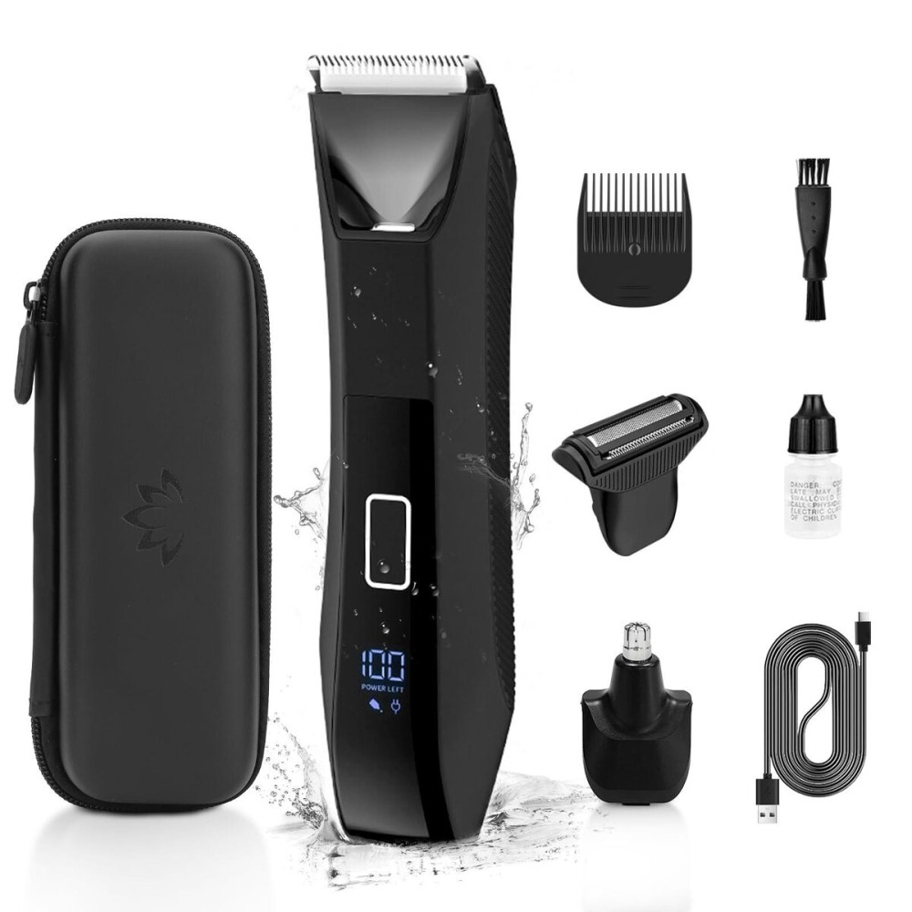 Manscape 3-in-1 Body Trimmer for Men, Groin, Pubic & Ball Hair Shaver No-Nick, Nose Hair Trimmer, Body Groomer for Smooth Shaving, Lightweight with Travel Lock, LED Display, IPX7 Waterproof Manscape 3-in-1 Body Trimmer for Men, Groin, Pubic & Ball Hair Shaver No-Nick, Nose Hair Trimmer, Body Groomer for Smooth Shaving, Lightweight with Travel Lock, LED Display, IPX7 Waterproof