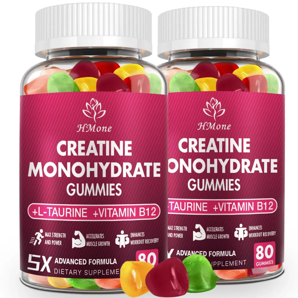 HMone Creatine Monohydrate Gummies - 5g for Men & Women, 160 Count and Creatine Chewable Supplements for Muscle Gain, Muscle Strength, Energy Boost, and Muscle Builder, Sugar Free, Vegan HMone Creatine Monohydrate Gummies - 5g for Men & Women, 160 Count and Creatine Chewable Supplements for Muscle Gain, Muscle Strength, Energy Boost, and Muscle Builder, Sugar Free, Vegan