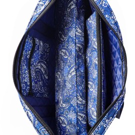 GUSTARIA Empty Mahjong Bag,Thickened Blue Printed American Mahjong Set, Tiles Bag and Mahjong Racks&Pushers Drawstring Bag Included (Case Only)