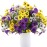Rowfad 18 Bundles Artificial Fake Pansy Flowers for Outdoor, Faux UV Resistant Silk Pansies Flowers for Outside Planter Front Door Porch Yard Patio Window Box Home Decor (18, Purple, Yellow, White)