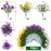 Rowfad 18 Bundles Artificial Fake Pansy Flowers for Outdoor, Faux UV Resistant Silk Pansies Flowers for Outside Planter Front Door Porch Yard Patio Window Box Home Decor (18, Purple, Yellow, White)