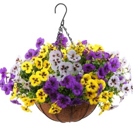 Rowfad 18 Bundles Artificial Fake Pansy Flowers for Outdoor, Faux UV Resistant Silk Pansies Flowers for Outside Planter Front Door Porch Yard Patio Window Box Home Decor (18, Purple, Yellow, White) Rowfad 18 Bundles Artificial Fake Pansy Flowers for Outdoor, Faux UV Resistant Silk Pansies Flowers for Outside Planter Front Door Porch Yard Patio Window Box Home Decor (18, Purple, Yellow, White)