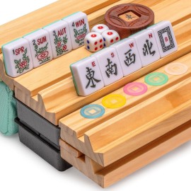 Yellow Mountain Imports American Mahjong Set, Seabreeze with Green Soft Case - 4 All-in-One Racks with Pushers, Wright Patterson Scoring Coins, Dice, & Wind Indicator Yellow Mountain Imports American Mahjong Set, Seabreeze with Green Soft Case - 4 All-in-One Racks with Pushers, Wright Patterson Scoring Coins, Dice, & Wind Indicator