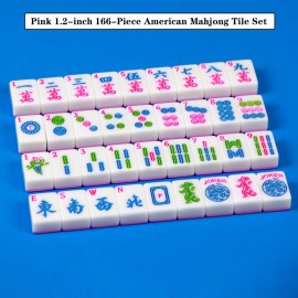 Pink American Mahjong Set 166 Mahjong Tiles 1.2-inch American Mahjong Game Set Pink American Mahjong Set 166 Mahjong Tiles 1.2-inch American Mahjong Game Set