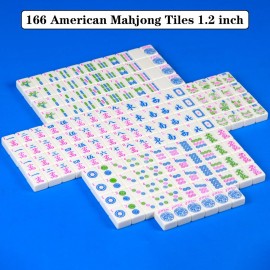 YANMEIYA American Mahjong Set 166 Mahjong Tile Set American Mahjong Game Set 1.2-inch Mahjong Set