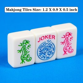 YANMEIYA American Mahjong Set 166 Mahjong Tile Set American Mahjong Game Set 1.2-inch Mahjong Set