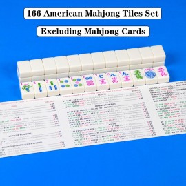 YANMEIYA American Mahjong Set 166 Mahjong Tile Set American Mahjong Game Set 1.2-inch Mahjong Set