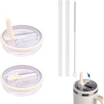 2 Pack Stanley Lid Replacement 40 oz, for Stanley Quencher, Spill-Proof Design, High-End Anti-Fall And Heat-Resistant Material (White)