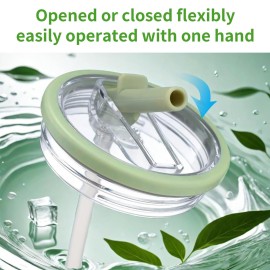 2 Pack Stanley Lid Replacement 40 oz, for Stanley Quencher, Spill-Proof Design, High-End Anti-Fall And Heat-Resistant Material (White)