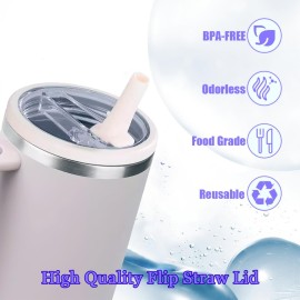 2 Pack Stanley Lid Replacement 40 oz, for Stanley Quencher, Spill-Proof Design, High-End Anti-Fall And Heat-Resistant Material (White)