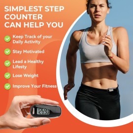 3D Pedometer for Walking, Simple Walking Step Counter with Removable Clip and Strap, USB Rechargeable Step Tracker with Backlight, Accurate Step Counter for Men Women Kids Seniors 3D Pedometer for Walking, Simple Walking Step Counter with Removable Clip and Strap, USB Rechargeable Step Tracker with Backlight, Accurate Step Counter for Men Women Kids Seniors