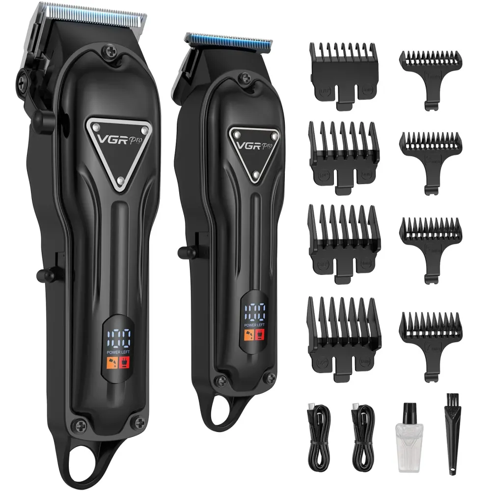 VGRPRO Hair Clippers for Men Professional, Cordless Clipper and Trimmer Set, Clippers for Hair Cutting Kit with Long Battery Life, Electric Hair Trimmer for Family Barber Kids Use