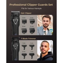VGRPRO Hair Clippers for Men Professional, Cordless Clipper and Trimmer Set, Clippers for Hair Cutting Kit with Long Battery Life, Electric Hair Trimmer for Family Barber Kids Use