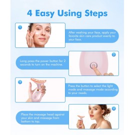 SDKWDH Red-Light-Therapy-for-Face-and-Neck, 7 Color Face Massager Tool for Wrinkles, Double Chin, Vibrating Facial Massager with Thermals for Skin Care, Glossy Pink SDKWDH Red-Light-Therapy-for-Face-and-Neck, 7 Color Face Massager Tool for Wrinkles, Double Chin, Vibrating Facial Massager with Thermals for Skin Care, Glossy Pink