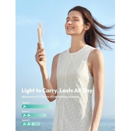 Aecooly Slim Portable Fan, Thin Handheld Fan, USB Rechargeable Mini Personal [17H Max Cooling Time], Battery Powered Small Foldable Pocket for Travel, Summer, Gifts for Women, Girls -Beige