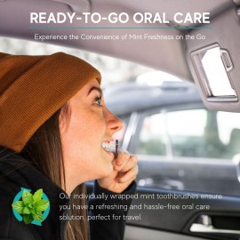 40 Prepasted Disposable Toothbrushes Individually Wrapped - Single Use Pre Pasted Disposable Toothbrushes with Toothpaste Built In - Waterless Toothbrush for Travel, Airbnb Guests, Hotel, & Camping