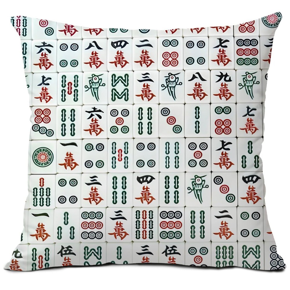 SQQCMM Mahjong Pillow Covers, Funny Mahjong Gifts, Mahjong Gifts for Women, 18x18 Pillow Cover, Gift for Mahjong Lover, Couch Pillows for Living Room, Sofa Bedroom Dorm Decorative Pillows SQQCMM Mahjong Pillow Covers, Funny Mahjong Gifts, Mahjong Gifts for Women, 18x18 Pillow Cover, Gift for Mahjong Lover, Couch Pillows for Living Room, Sofa Bedroom Dorm Decorative Pillows
