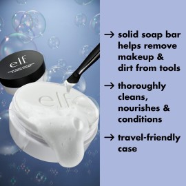 e.l.f. Clean Queen Solid Brush & Sponge Cleaner, Cleanses Face & Eye Makeup Brushes & Sponges, Nourishing, Non-Damaging Formula, Vegan & Cruelty-Free e.l.f. Clean Queen Solid Brush & Sponge Cleaner, Cleanses Face & Eye Makeup Brushes & Sponges, Nourishing, Non-Damaging Formula, Vegan & Cruelty-Free