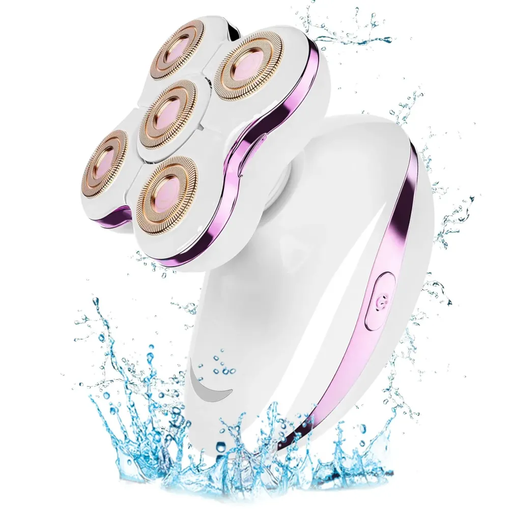 Electric Razors for Women: Rechargeable Shaver with Detachable Head - 5D Wet and Dry Lady Hair Remover for Legs and Hand (Pink) Electric Razors for Women: Rechargeable Shaver with Detachable Head - 5D Wet and Dry Lady Hair Remover for Legs and Hand (Pink)