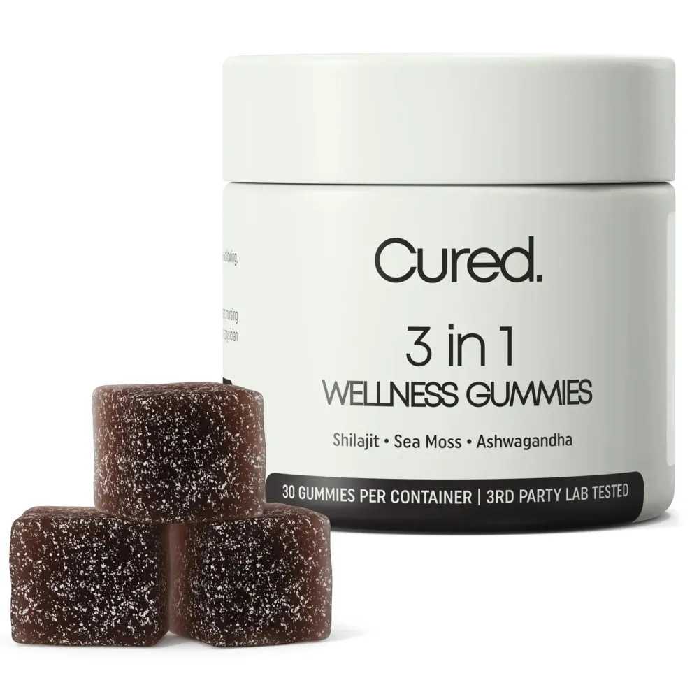 Cured 3-in-1 Shilajit Gummies for Men, with 100% Shilajit, Sea Moss, & Ashwagandha, 3-in-1 Shilajit Gummies for Men, Vegan & Sugar Free Formula Natural Energy & Vitality Support Cured 3-in-1 Shilajit Gummies for Men, with 100% Shilajit, Sea Moss, & Ashwagandha, 3-in-1 Shilajit Gummies for Men, Vegan & Sugar Free Formula Natural Energy & Vitality Support