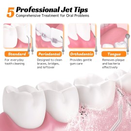 FlossJet Water Dental Flosser Cordless Oral Irrigator with 300ml 5 Tips 4 Modes USBCharger Portable Travle Irrigation Cleaner IPX7 Electric Irrigador Dental for Teeth Cleaning (Black) FlossJet Water Dental Flosser Cordless Oral Irrigator with 300ml 5 Tips 4 Modes USBCharger Portable Travle Irrigation Cleaner IPX7 Electric Irrigador Dental for Teeth Cleaning (Black)