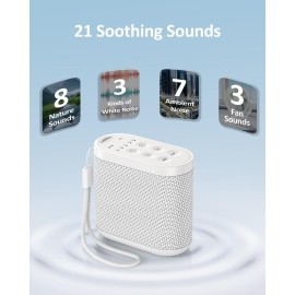 Loud Portable Travel Sound Machine for Adults, Baby - White Noise MachineRechargeable Battery, Headphone Jack, 21 Sounds, Sleep Timer - Noise Machine for Sleeping, Office Privacy & Noise Canceling Loud Portable Travel Sound Machine for Adults, Baby - White Noise MachineRechargeable Battery, Headphone Jack, 21 Sounds, Sleep Timer - Noise Machine for Sleeping, Office Privacy & Noise Canceling