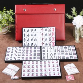 QYMZKA Japanese Riichi Mahjong Set, White and Yellow Tiles - with Red Box, East Wind Tile, Set of Scoring Sticks, Dices, and Mahjong mat. QYMZKA Japanese Riichi Mahjong Set, White and Yellow Tiles - with Red Box, East Wind Tile, Set of Scoring Sticks, Dices, and Mahjong mat.