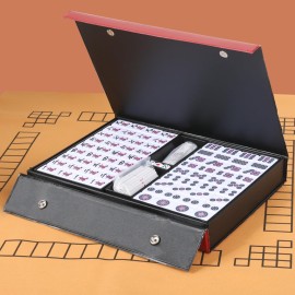 QYMZKA Japanese Riichi Mahjong Set, White and Yellow Tiles - with Red Box, East Wind Tile, Set of Scoring Sticks, Dices, and Mahjong mat. QYMZKA Japanese Riichi Mahjong Set, White and Yellow Tiles - with Red Box, East Wind Tile, Set of Scoring Sticks, Dices, and Mahjong mat.