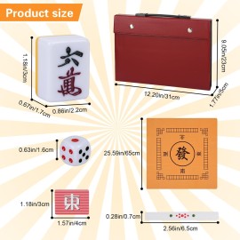 QYMZKA Japanese Riichi Mahjong Set, White and Yellow Tiles - with Red Box, East Wind Tile, Set of Scoring Sticks, Dices, and Mahjong mat. QYMZKA Japanese Riichi Mahjong Set, White and Yellow Tiles - with Red Box, East Wind Tile, Set of Scoring Sticks, Dices, and Mahjong mat.