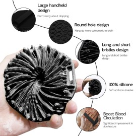 3 PCS Silicone Bath Brush Set,Back Scrubber & Body Brush & Face Brush Set, Super-Exfoliating & Lathering Body Scrubber, Shower Brush, Face Scrubber Combination for HomeBathroom Hotel Travel.(Black) 3 PCS Silicone Bath Brush Set,Back Scrubber & Body Brush & Face Brush Set, Super-Exfoliating & Lathering Body Scrubber, Shower Brush, Face Scrubber Combination for HomeBathroom Hotel Travel.(Black)