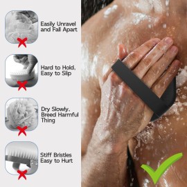 3 PCS Silicone Bath Brush Set,Back Scrubber & Body Brush & Face Brush Set, Super-Exfoliating & Lathering Body Scrubber, Shower Brush, Face Scrubber Combination for HomeBathroom Hotel Travel.(Black) 3 PCS Silicone Bath Brush Set,Back Scrubber & Body Brush & Face Brush Set, Super-Exfoliating & Lathering Body Scrubber, Shower Brush, Face Scrubber Combination for HomeBathroom Hotel Travel.(Black)