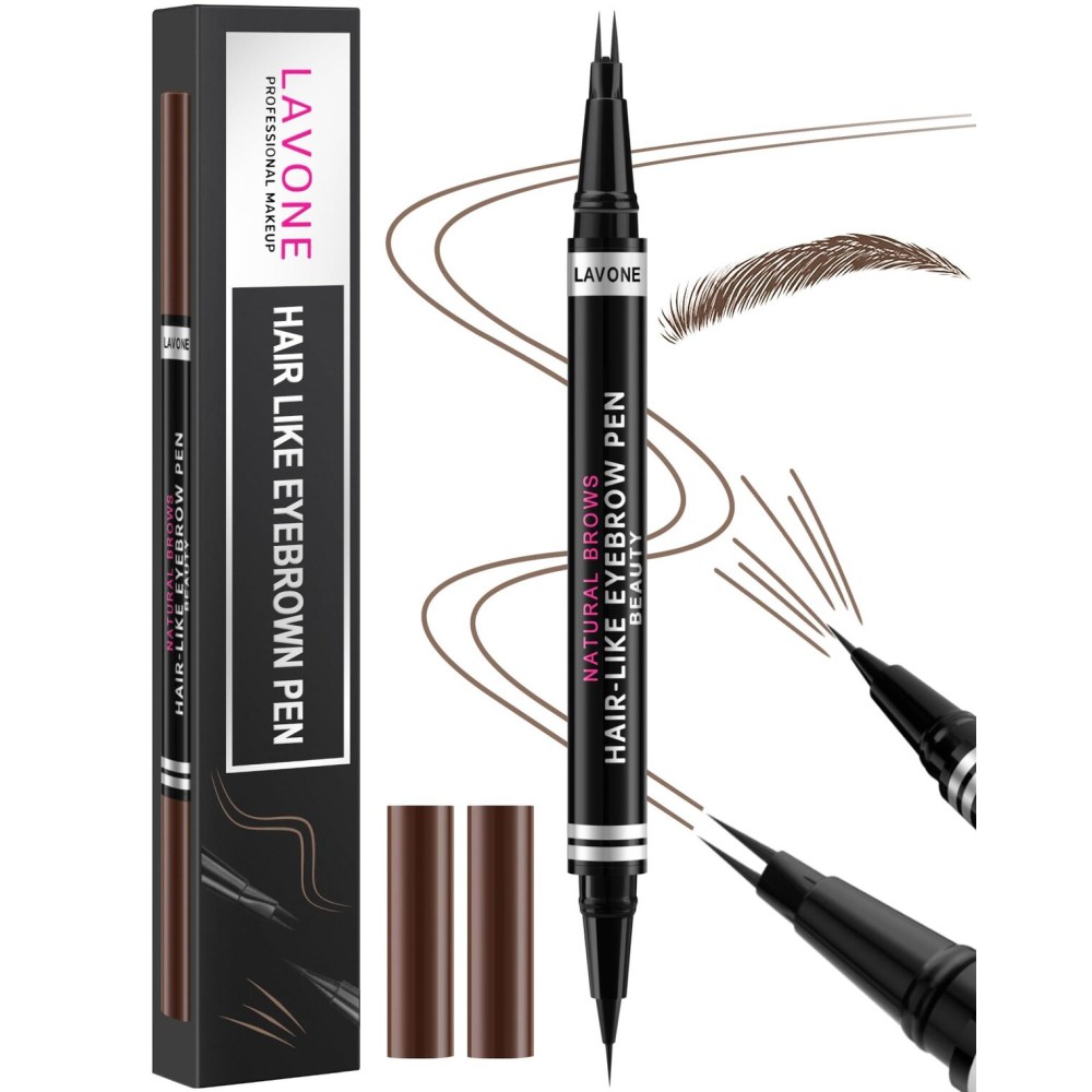 Eyebrow Pencil, 2-in-1 Waterproof Eyebrow Pen, with 2 Tip Microblading Eyebrow Pencil and Ultra-Precise Brow Pencil, with Eyebrow Brush, Eyebrow Pencils for Women, Natural Hair-Like Brows - Dark Brown Eyebrow Pencil, 2-in-1 Waterproof Eyebrow Pen, with 2 Tip Microblading Eyebrow Pencil and Ultra-Precise Brow Pencil, with Eyebrow Brush, Eyebrow Pencils for Women, Natural Hair-Like Brows - Dark Brown