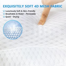 REEZEIVI Bath Pillows for Tub,Bath Pillow with 6 Non-Slip Suction Cups,Soft 4D Mesh Fabric,Bathtub Pillows for Tub Neck and Back Support,Extra Thick Luxury Bathtub Pillows,White REEZEIVI Bath Pillows for Tub,Bath Pillow with 6 Non-Slip Suction Cups,Soft 4D Mesh Fabric,Bathtub Pillows for Tub Neck and Back Support,Extra Thick Luxury Bathtub Pillows,White