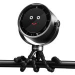 Akejrym Stroller Fan Portable, Personal Fan for Travel, Air Turbo Tech & Digital display, Detachable 5 Speeds Rechargeable 360 Rotate Flexible Tripod Fan, For Home Office Stroller Camping - Black