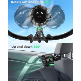 Akejrym Stroller Fan Portable, Personal Fan for Travel, Air Turbo Tech & Digital display, Detachable 5 Speeds Rechargeable 360 Rotate Flexible Tripod Fan, For Home Office Stroller Camping - Black