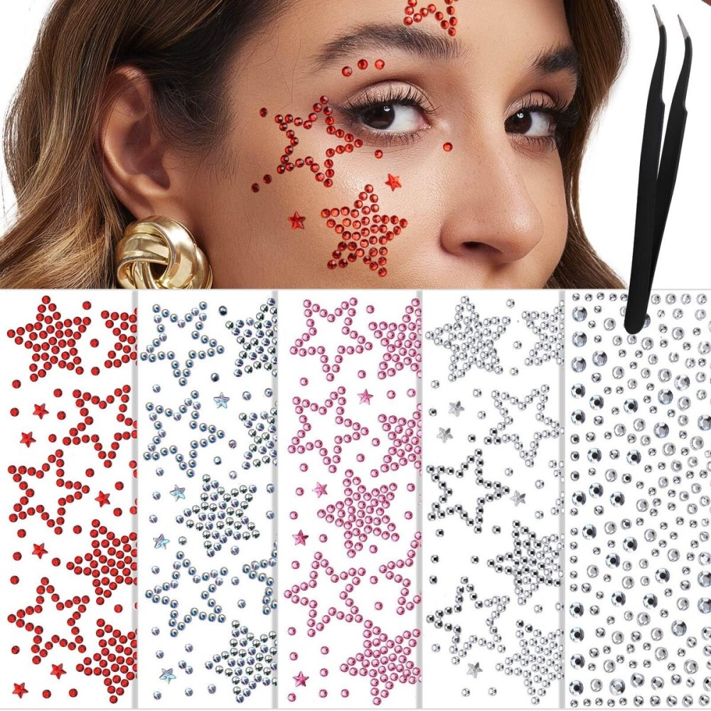 YGDZ Face Gems Face Jewels, Self Adhesive Hair Gems Festival Star Rhinestone Stickers for Face, Eye, Makeup, Body, Stick on Gems, Rave Accessories, Y2K Star Face Stickers for Kids, Women YGDZ Face Gems Face Jewels, Self Adhesive Hair Gems Festival Star Rhinestone Stickers for Face, Eye, Makeup, Body, Stick on Gems, Rave Accessories, Y2K Star Face Stickers for Kids, Women