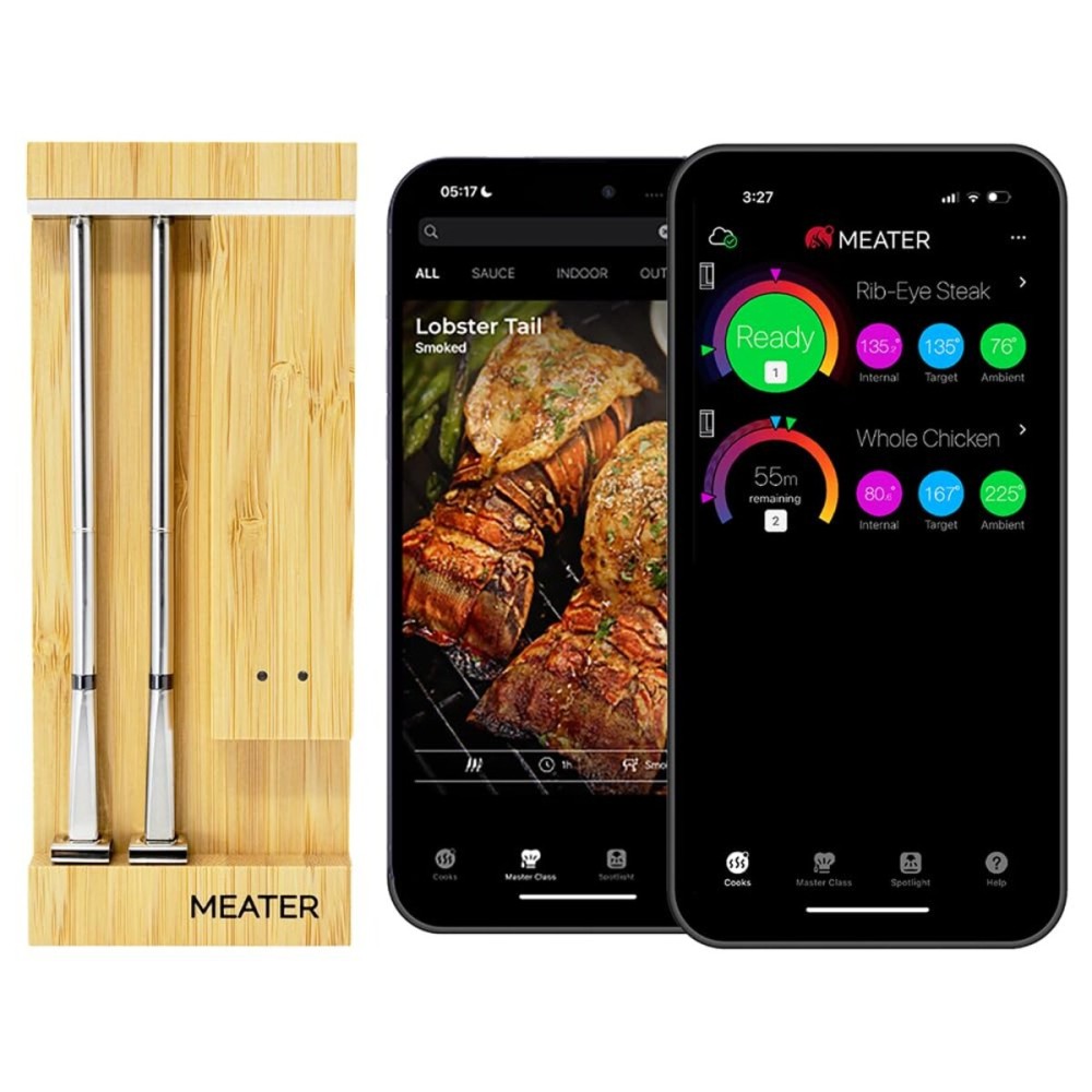 MEATER Pro Duo: WiFi Smart Meat Thermometer | 1000F High Heat Resistance | Long Range | Dual Probes | Six Sensors | BBQ, Oven, Grill, Smoker, Air Fryer, Deep Fryer | iOS & Android App MEATER Pro Duo: WiFi Smart Meat Thermometer | 1000F High Heat Resistance | Long Range | Dual Probes | Six Sensors | BBQ, Oven, Grill, Smoker, Air Fryer, Deep Fryer | iOS & Android App
